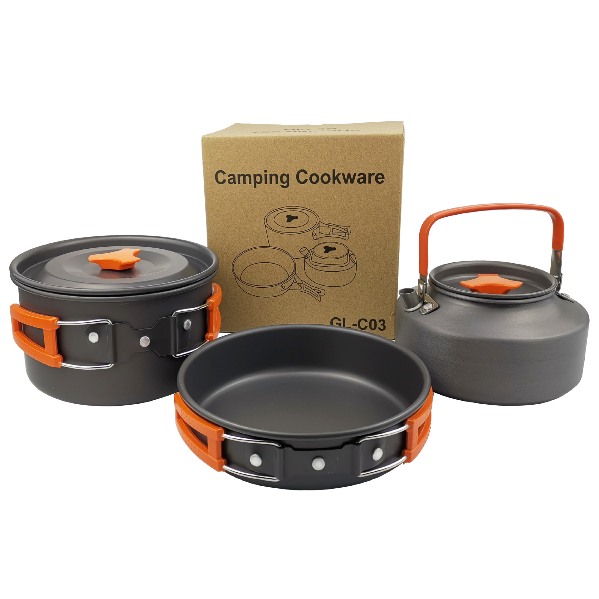 Hot Cookware Boiling Pot Tableware Teapot Camping Kettle Set-封面