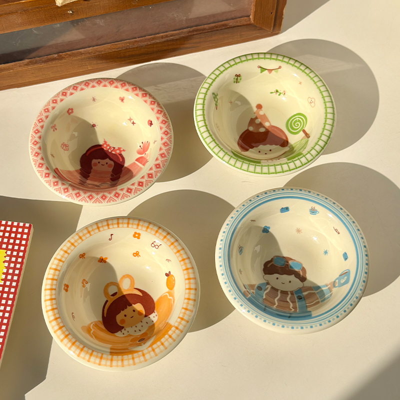 可爱卡通猫碗狗食盆陶瓷狗碗宠物