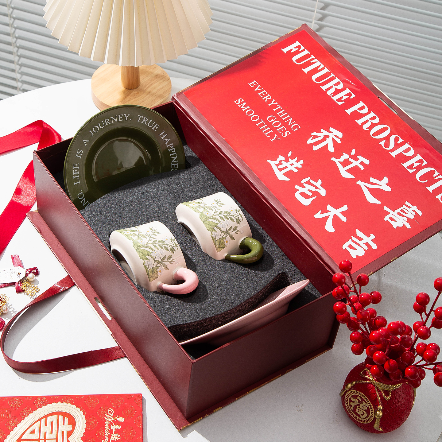 结婚乔迁之喜送新人礼物高级实用陶瓷咖啡杯碟生日礼物伴手礼杯子