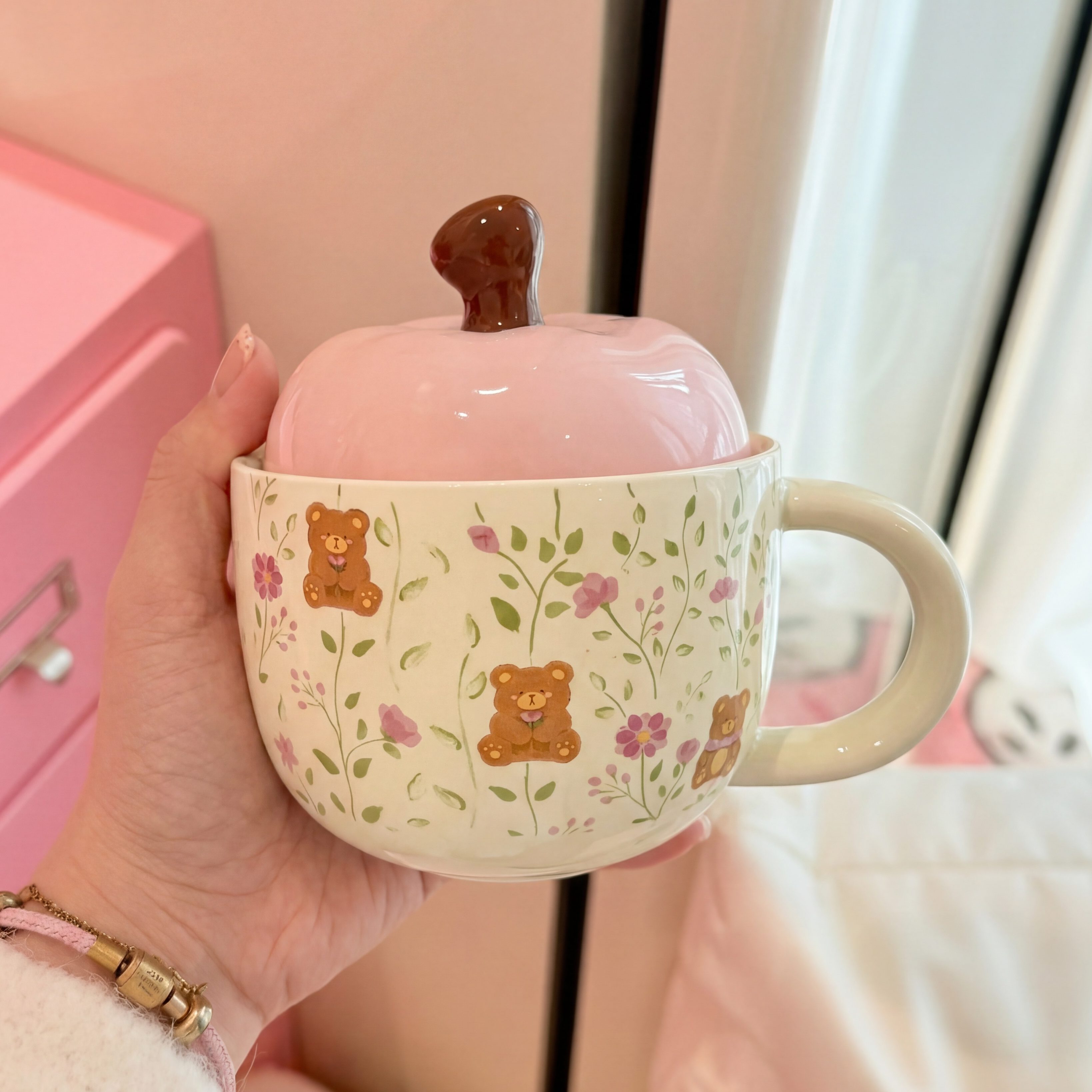 特别好看的喝水杯子可爱小熊陶瓷马克杯办公室咖啡杯女生生日礼物