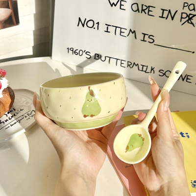 高颜值梨子水果餐具米饭碗酸奶碗