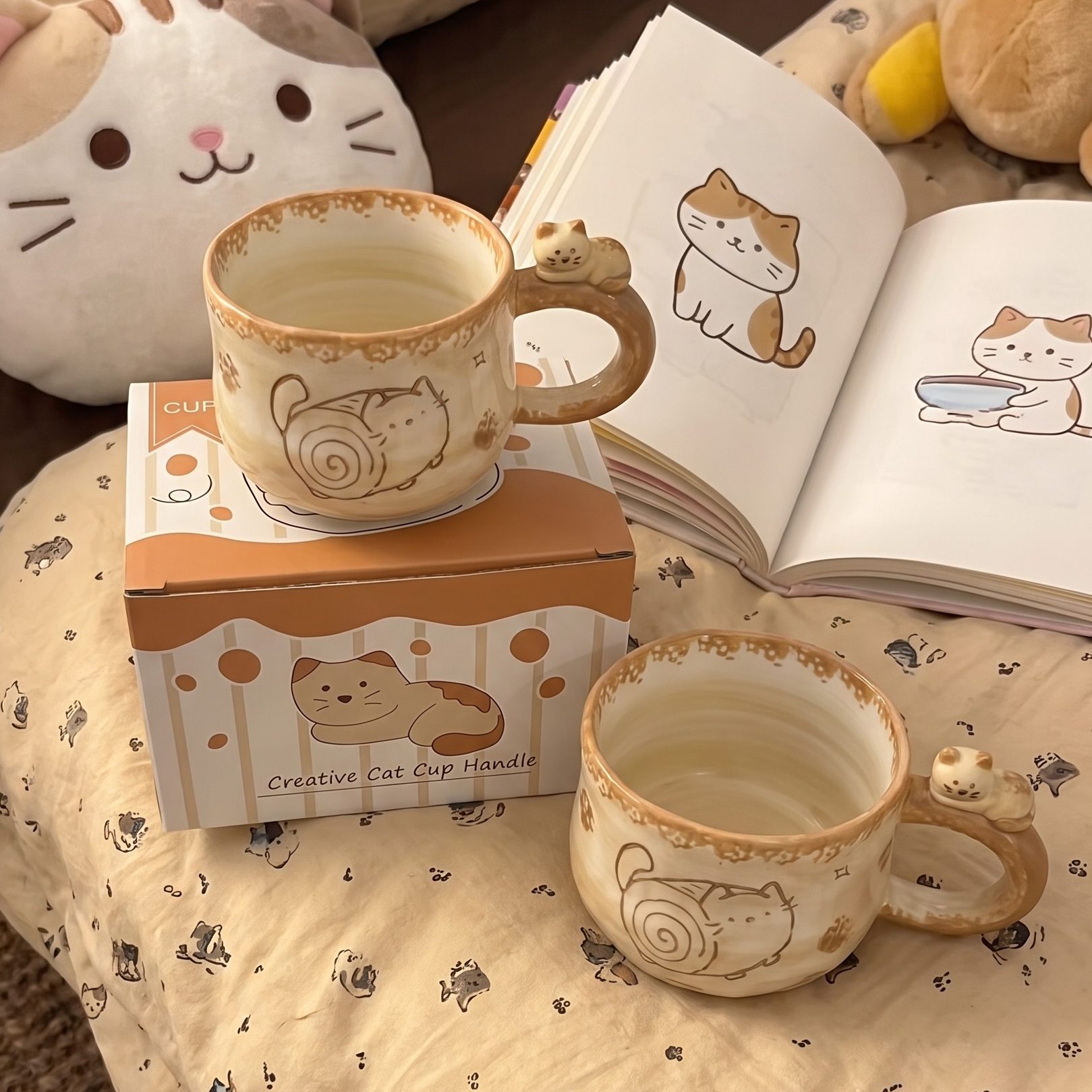 原创猫咪水杯子女生高颜值马克杯图片