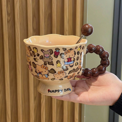 高颜值可爱黑皮kt猫咪高脚杯女生