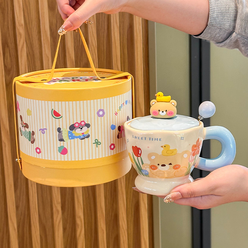 送闺蜜生日礼物可爱小兔水杯儿童陶瓷马克杯女生实用伴手礼礼盒装,节庆用品/礼品,创意礼盒/礼品套组,淘宝优惠券,粉丝福利购,淘宝优惠卷