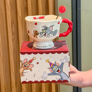 正版授权猫和老鼠马克杯联名陶瓷水杯女生生日礼物闺蜜实用伴手礼