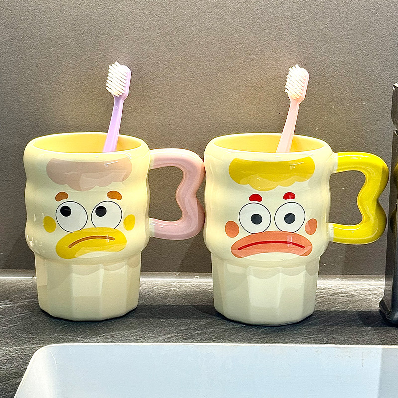 高颜值可爱漱口杯子情侣一对陶瓷刷牙杯高档轻奢洗漱杯儿童牙刷杯,家庭/个人清洁工具,洗漱杯,淘宝优惠券,粉丝福利购,淘宝优惠卷