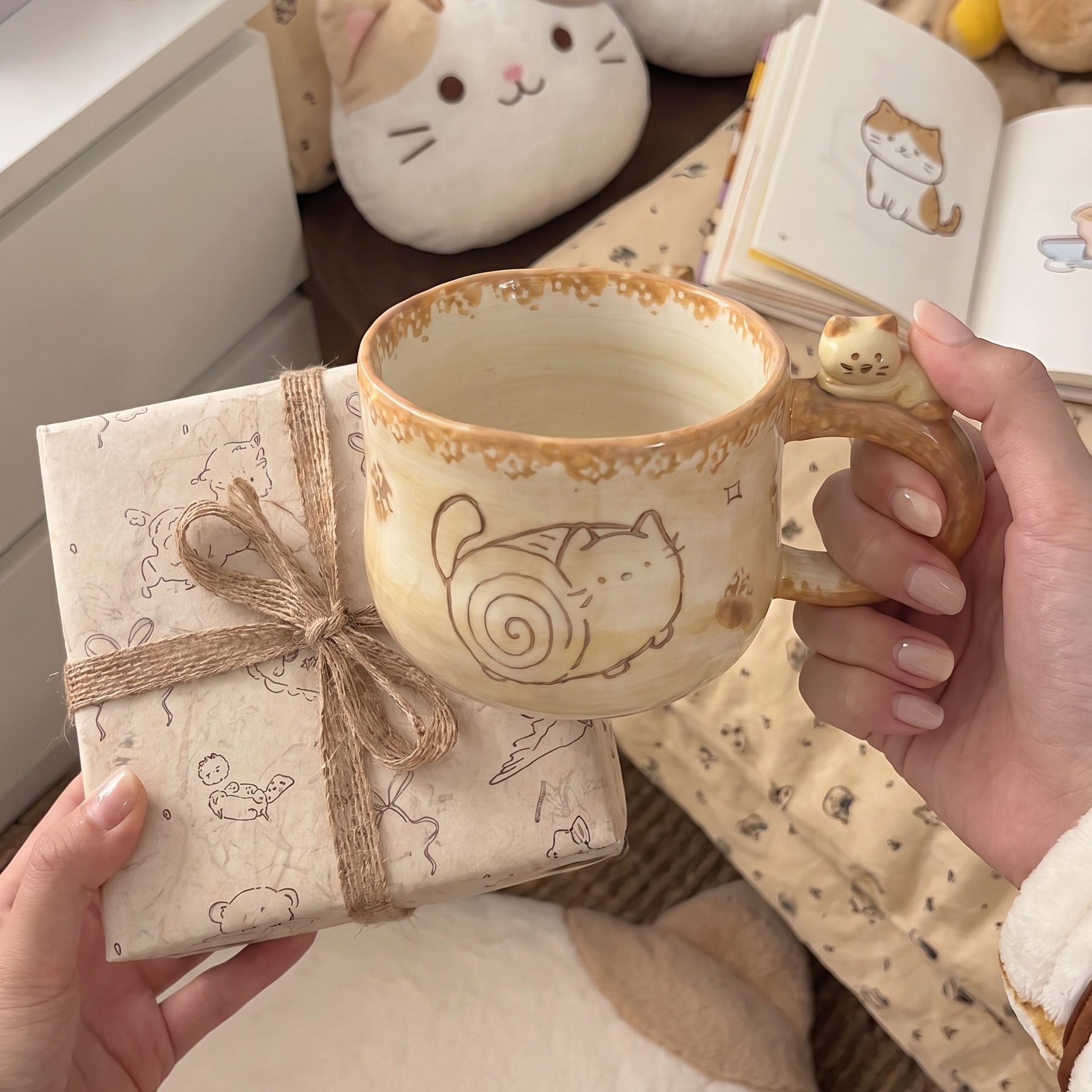 原创猫咪水杯子女生高颜值马克杯图片