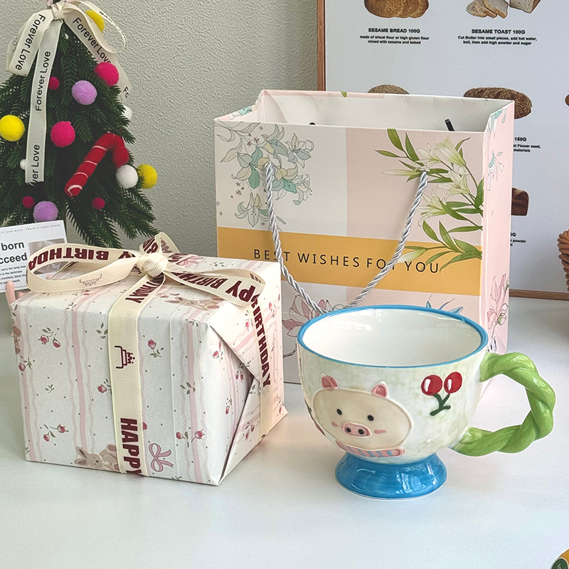 可爱釉下彩水杯高颜值陶瓷马克杯