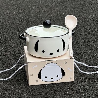 陶瓷韩式学生带盖泡面碗
