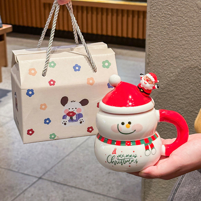 圣诞节雪人杯子陶瓷马克杯伴手礼