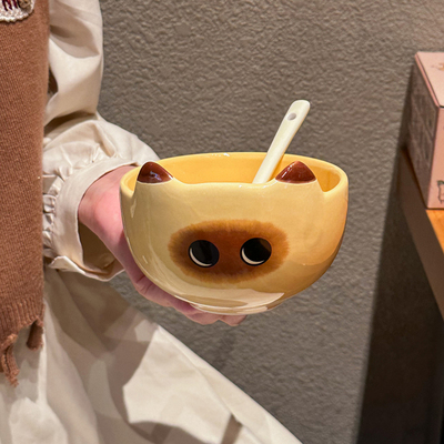 可爱暹罗猫陶瓷饭碗个人专用碗具