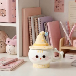 魔法帽幽灵马克杯情侣陶瓷水杯礼盒送女生生日礼物闺蜜实用伴手礼