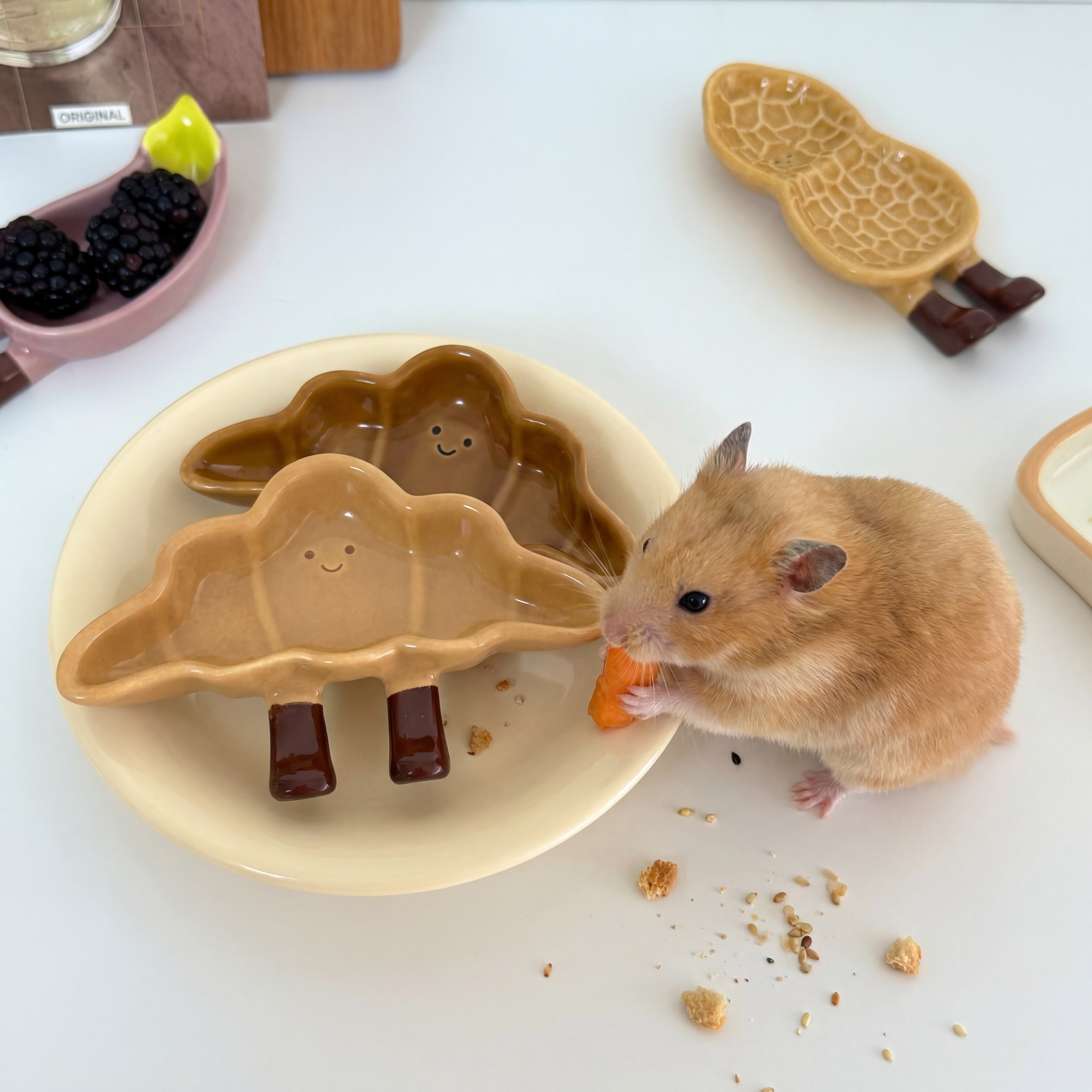卡通仓鼠食盆陶瓷小碟子不易被啃吃饭碗花枝鼠刺猬金丝熊生活用品,宠物/宠物食品及用品,鼠类喂食器,淘宝优惠券,粉丝福利购,淘宝优惠卷