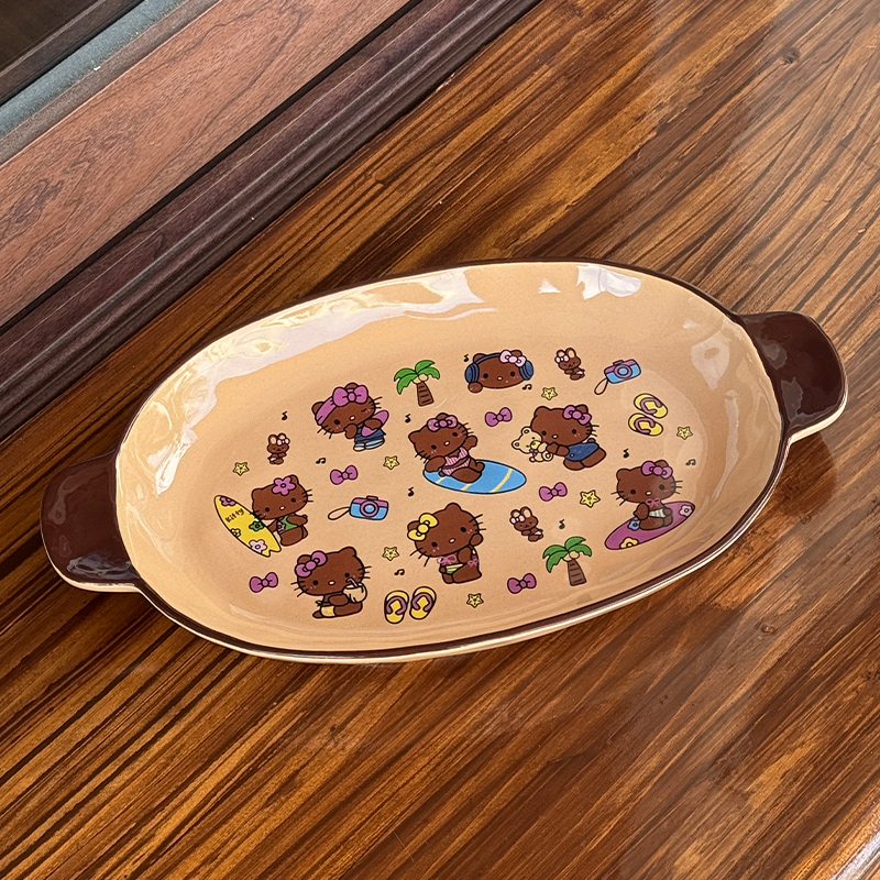 陶瓷蒸鱼盘家用陶瓷鱼盘蒸鱼盘子