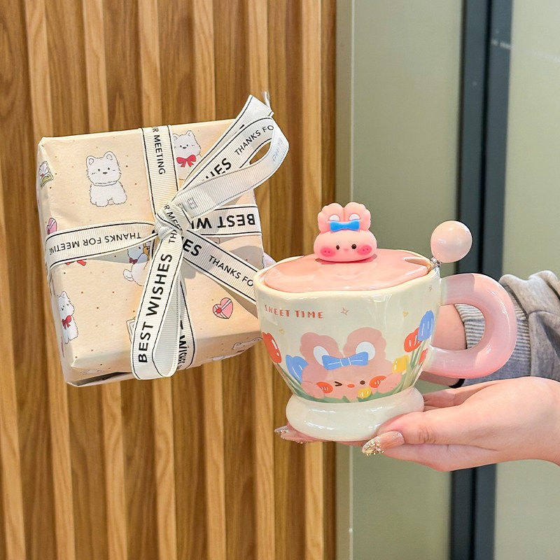 高颜值卡通小兔马克杯礼盒少女心陶瓷喝水杯送女朋友儿童生日礼物,节庆用品/礼品,创意礼盒/礼品套组,淘宝优惠券,粉丝福利购,淘宝优惠卷