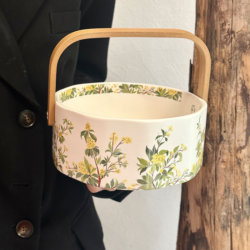 原创小众设计感桂花手提水果篮陶瓷果盘干果收纳下午茶点心盘精致,餐饮具,果盆/果盘/果篮,淘宝优惠券,粉丝福利购,淘宝优惠卷