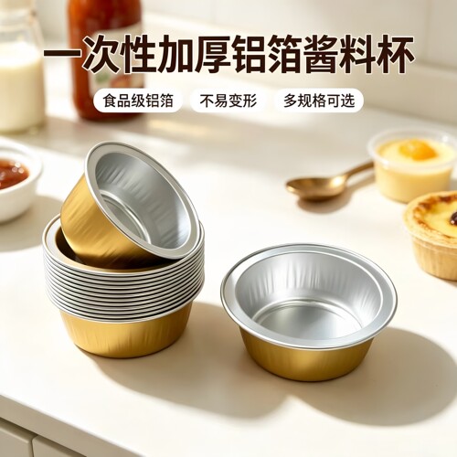 一次性金色铝箔酱料杯耐高温布丁