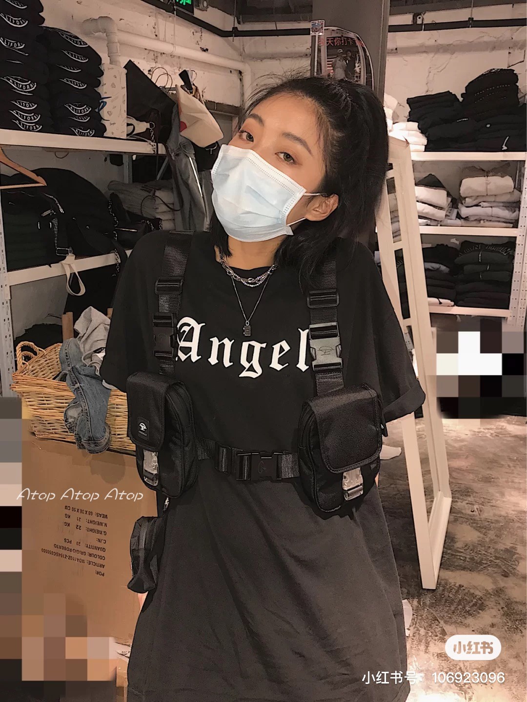 翅膀宽松印花美国短袖