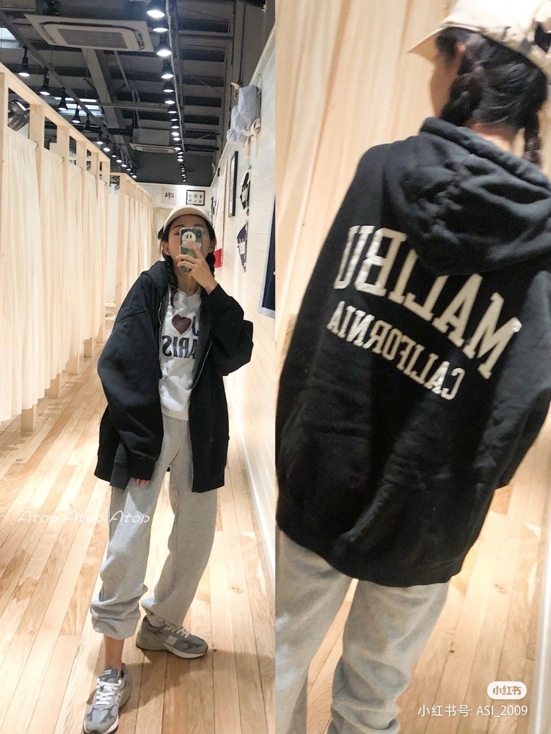 特价brandy melville美国bm纯色拉链印花字母malibu贴布卫衣帽衫