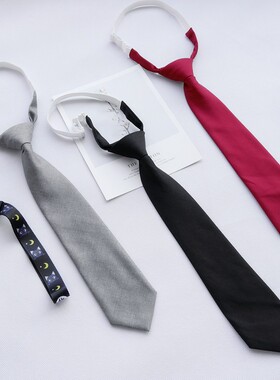 免打结红色百搭ins风领带新品