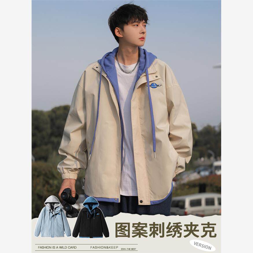 假两件冲锋衣外套男款春