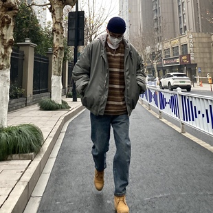 男 牛仔裤 NICE LILI春秋日系复古宽松直筒水洗百搭休闲工装