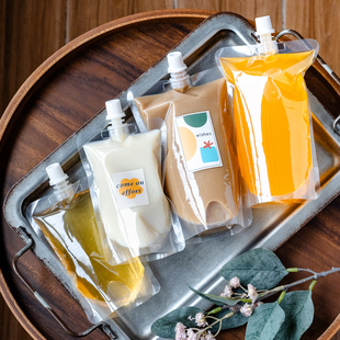 透明吸嘴袋奶茶豆浆袋商用一次性淡奶油分装 冷藏密封咖啡液打包袋