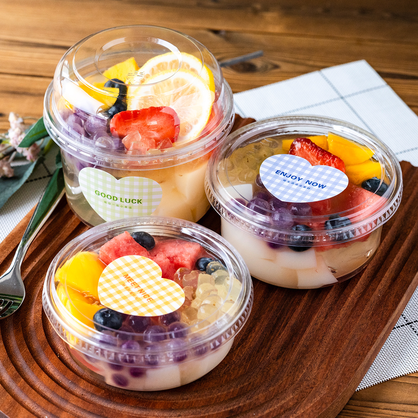 果切杯一次性冰沙碗水果捞打包盒