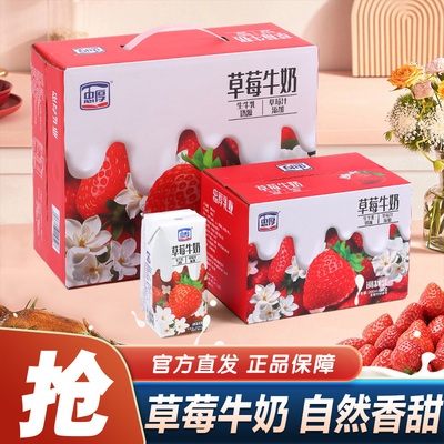 【新鲜日期】忠厚草莓牛奶整箱200ml儿童牛奶营养早餐风味奶饮品
