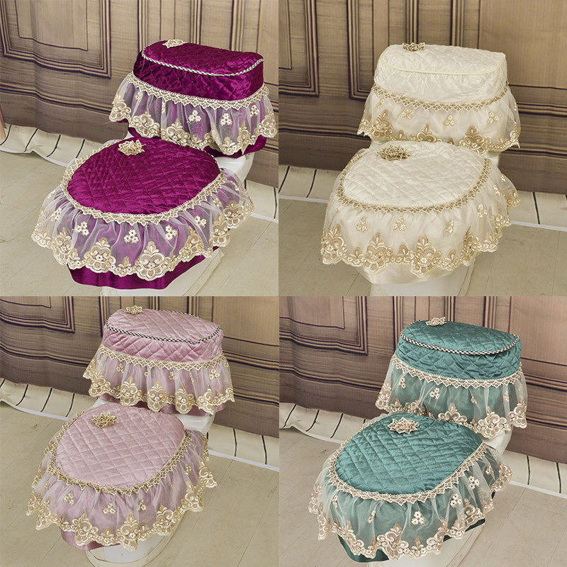 新款高档绒面蕾丝布艺坐便三件套拉链式马桶罩套现代座便垫圈包邮,家庭/个人清洁工具,马桶套/马桶座圈,淘宝优惠券,粉丝福利购,淘宝优惠卷