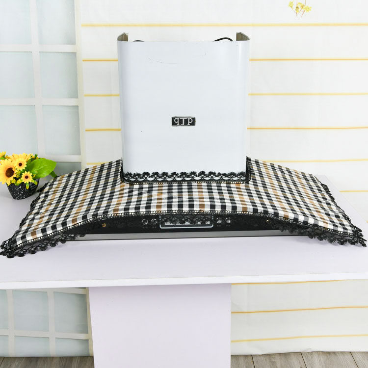 防水防油布艺棉麻厨房现代吸排抽油烟机盖巾防尘罩子套布定制包邮