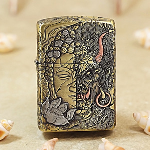 ZIPPO打火机162镶嵌一念神魔