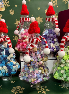 绿色圣诞树星星瓶幸运星折纸DIY星星急救瓶圣诞高颜值手工礼物