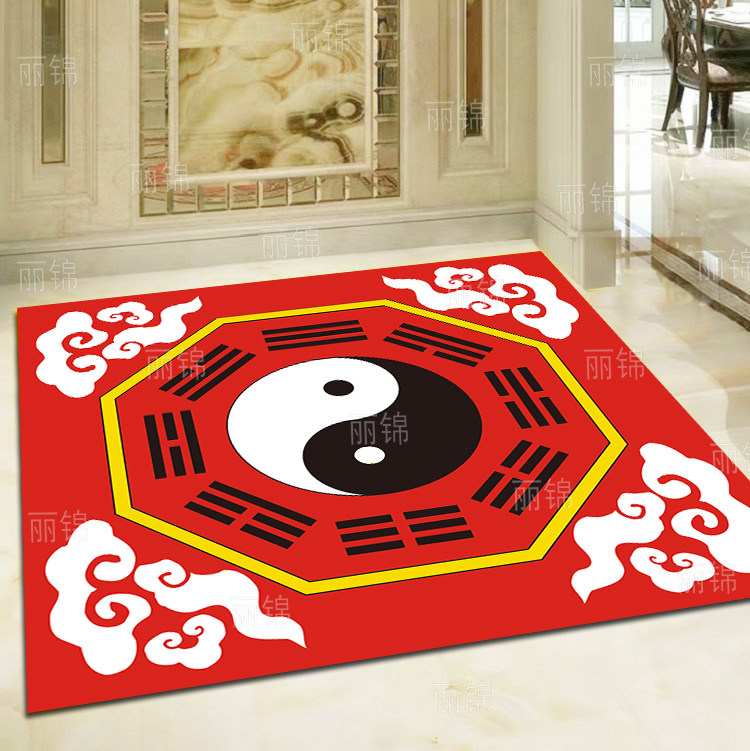 正方形八卦太极图地毯玄关
