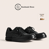 手工高档真皮鞋 原创设计厚底复古休闲板鞋 洗水马皮工装 PIPG男鞋 鞋