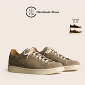 透气百搭休闲板鞋 男款 秋冬 PIPG复古简约真皮男鞋 牛反绒面磨砂鞋