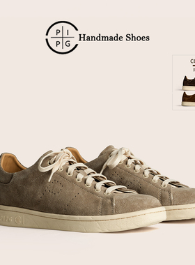 PIPG复古简约真皮男鞋 透气百搭休闲板鞋男款秋冬 牛反绒面磨砂鞋
