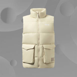 李宁羽绒马甲冬季新款男子韦德系列90%灰鹅绒立领马甲AMRR019