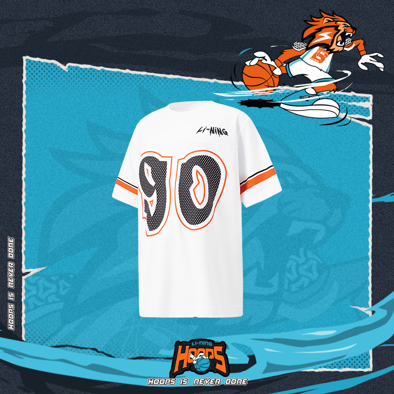 李宁正品篮球系列男大童圆领舒适速干抗菌透气短袖文化衫YHSU141