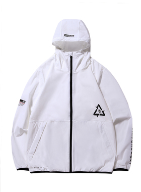 李宁正品新款男子运动休闲篮球系列时尚连帽防风风衣外套AFDN147