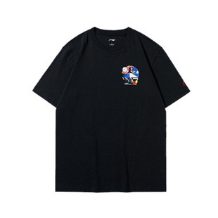 李宁T恤男子运动t恤横扫千军短袖文化衫AHSRC03