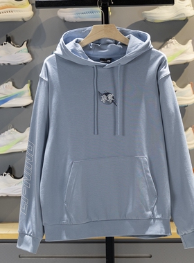 李宁正品运动潮流系列男子户外休闲透气连帽卫衣套头衫AWDS921-2