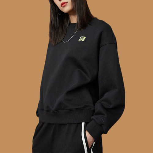 李宁卫衣女套头无帽上衣运动服