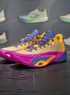 李宁正品空袭12男子缓震耐磨回弹专业比赛实战篮球鞋ABAV067-3