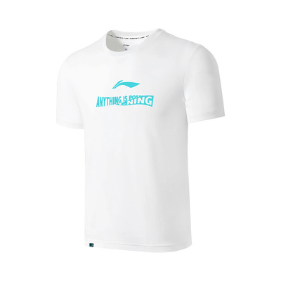 Lining/李宁正品春季男女新款字母印花圆领套头短袖T恤AHST359