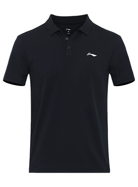 Lining/李宁正品羽毛球系列男子舒适休闲透气翻领短袖T恤APLT181