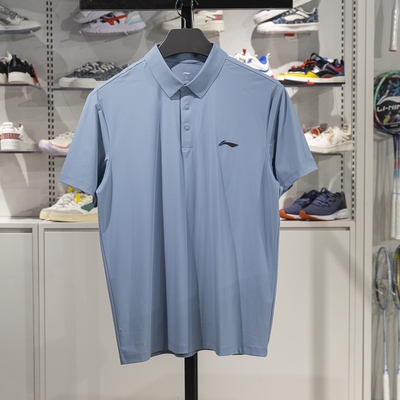 李宁正品男子透气运动短袖POLO衫