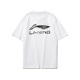 春季 李宁正品 运动服AHSR543 印花时尚 休闲白色圆领男装 短袖 T恤男士