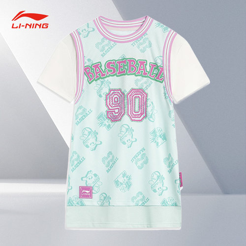 Lining/李宁正品新款女小童运动潮流系列透气休闲连衣裙YSKT040