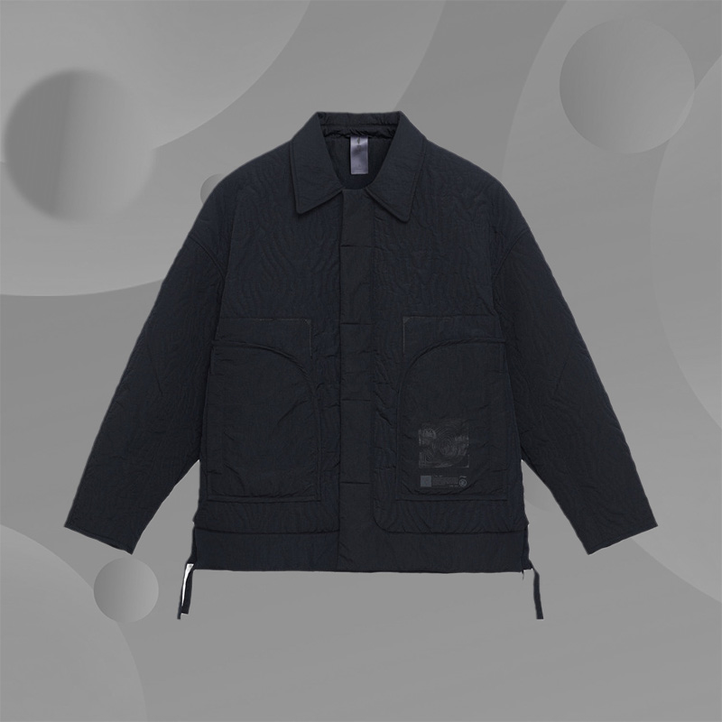 正品李宁X成龙功夫系列联名男子运动休闲翻领保暖棉服外套AJMS059